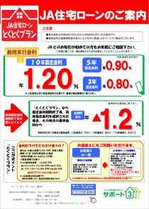 ＪＡ住宅ローン「とくとくプラン」